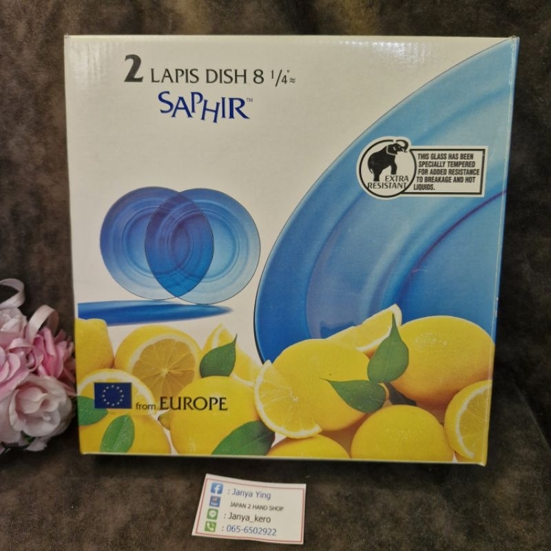 SAPHIR 2 LAPIS DISH 8 1/4"  LAPIS DISH FRANCE #จาน #saphir (from EUROPE)