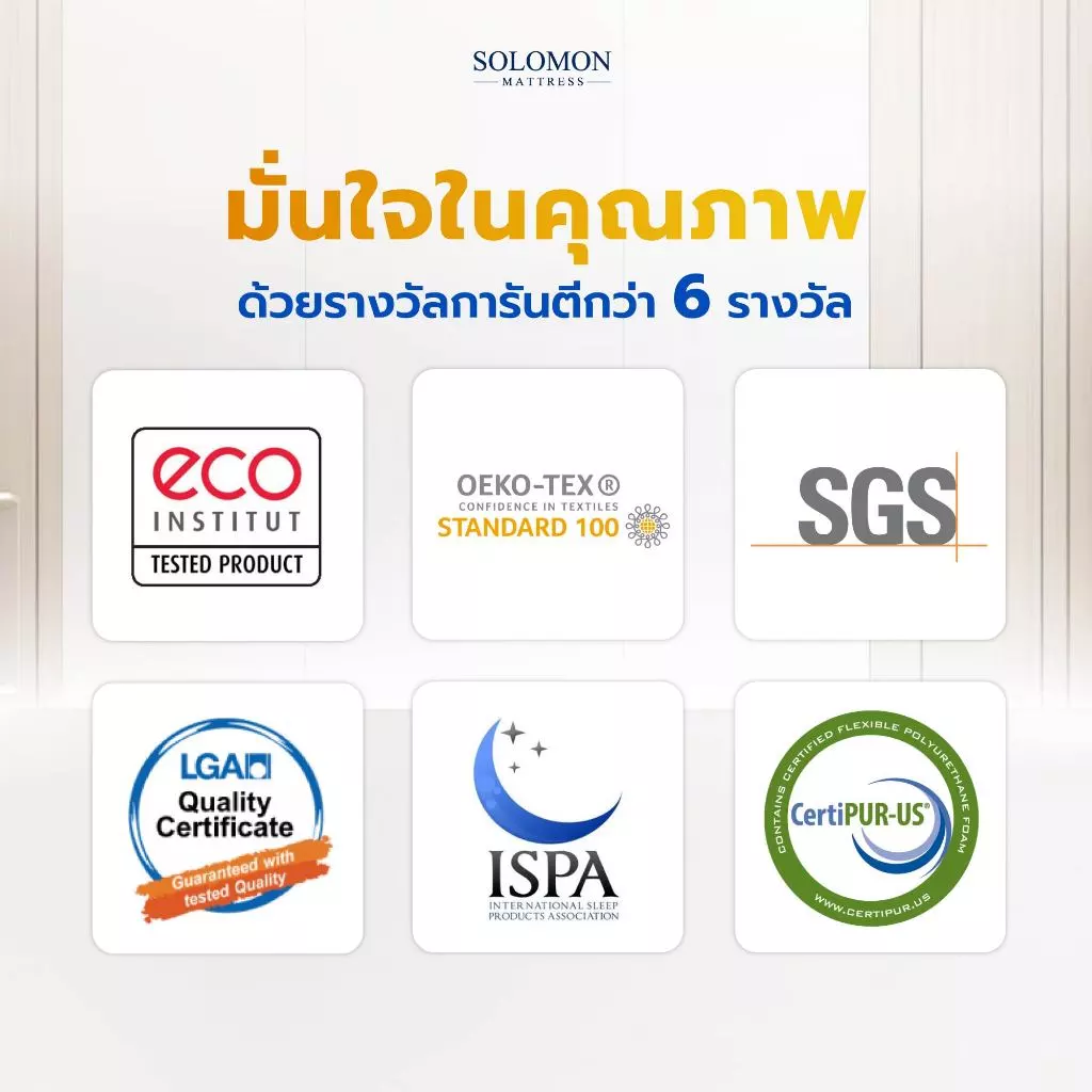 Solomon ที่นอนยางพาราแท้ รุ่น Sunshine หนา 6 นิ้ว และ หนา 8 นิ้ว ลดปวดหลังดีเยี่ยม thumbnail 8
