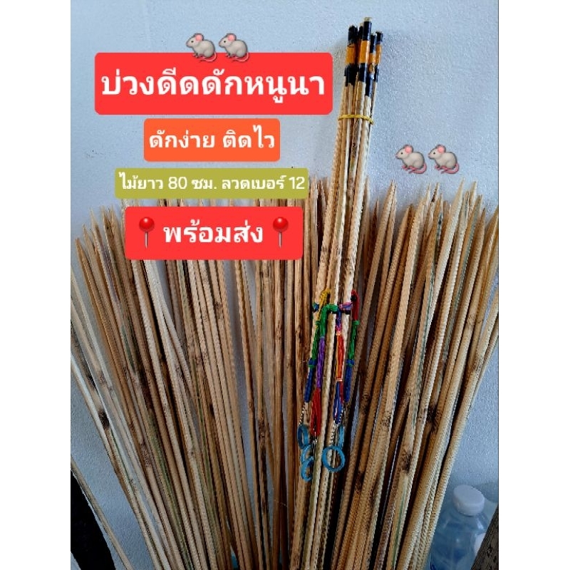บ่วงดีดดักหนูนา บ่วงดักหนู ไม้ยาว 80ซม. ลวดเบอร์12 ดักง่ายติดไว
