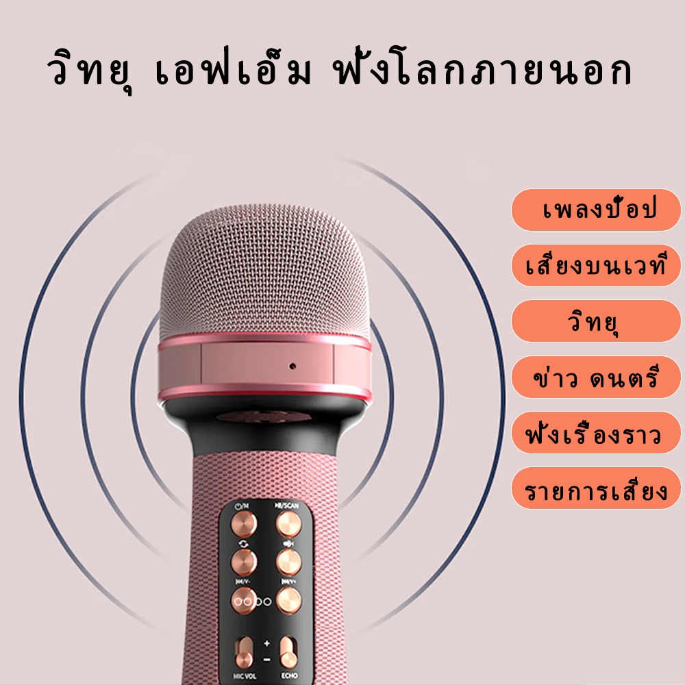 WS 898 ลำโพงคู่ ไมโครโฟนไร้สายบลูทูธ ลำโพงเสียง ไมโครโฟนคาราโอเกะพกพา 2 ใน 1