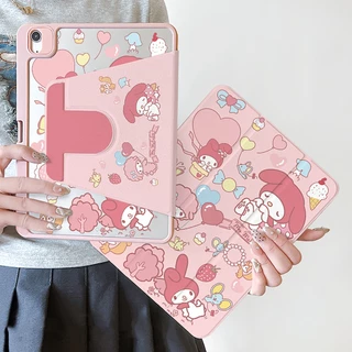 🪐24 ชั่วโมงเคส🪐เคสไอแพด Air7 Air6 Gen11 ที่ใส่ปากกา My Melody เคสiPadหมุน 360° Gen9 Pro11 2024 MINI7
