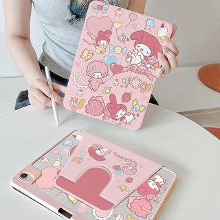 🪐24 ชั่วโมงเคส🪐เคสไอแพด Air7 Air6 Gen11 ที่ใส่ปากกา My Melody เคสiPadหมุน 360° Gen9 Pro11 2024 MINI7