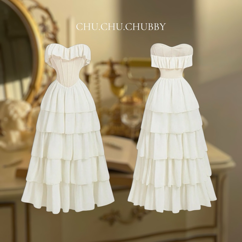 chu.chu.chubby พรีออเดอร์ ชุดเดรสออกงาน ชุดเดรสเจ้าหญิง ชุดงานพรอม ชุดดินเนอร์ ชุดเดรสสาวอวบ