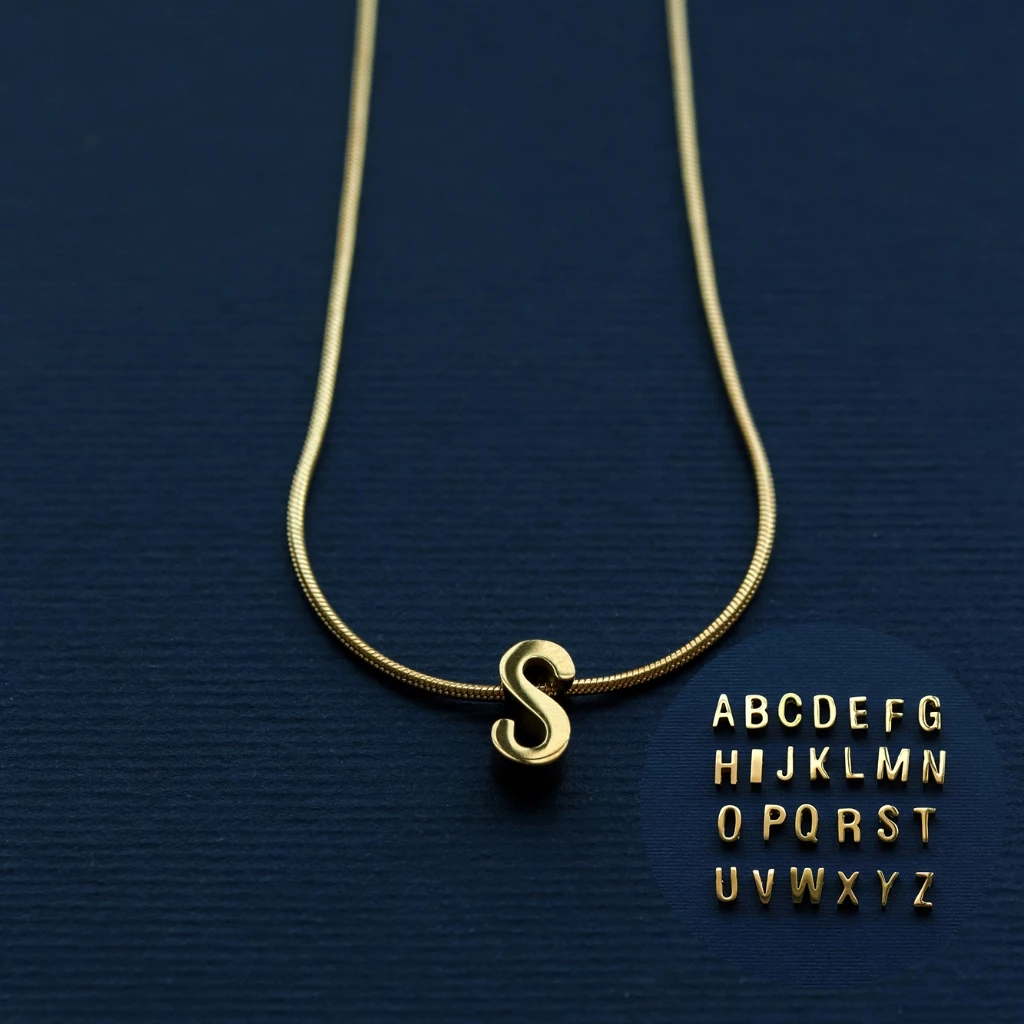LUCYSUMMER [Round] Alphabet A-Z letter สร้อยคอลายกลมพร้อมจี้ตัวอักษร