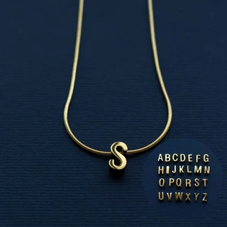 LUCYSUMMER [Round] Alphabet A-Z letter สร้อยคอลายกลมพร้อมจี้ตัวอักษร