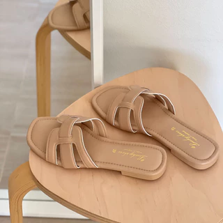 LUCKY&SHOES รองเท้าแตะ รุ่น Hannad หน้าตัว H แบบใหม่ เรียบหรู ดีไซน์เก๋ เก็บเท้าสวย มี 7สี รหัส L-112