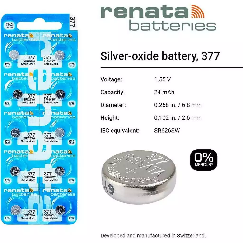 ถ่านนาฬิกา RENATA 377 / SR626SW 1.55V thumbnail 4