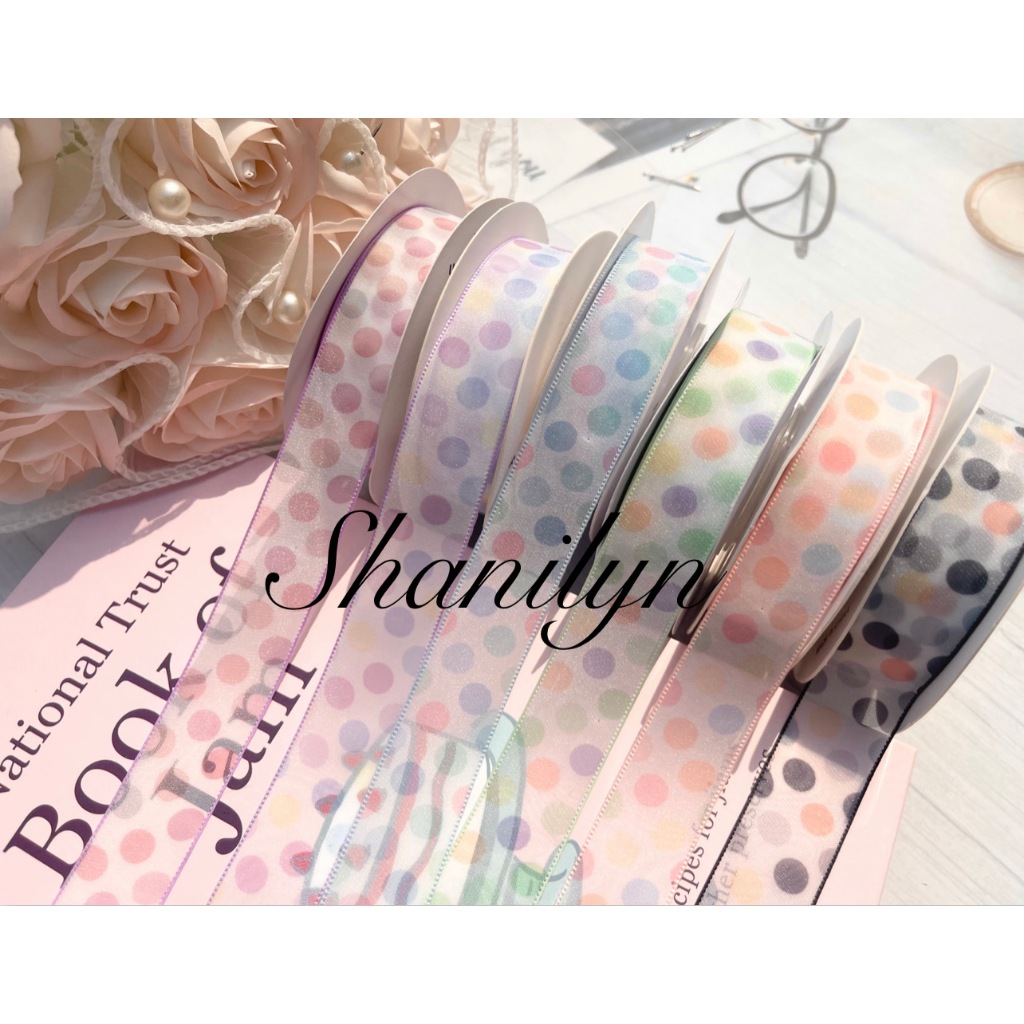 🌟น่ารักมาก🌟 33/33 ริบบิ้นเนื้อซีทรู สวยน่ารัก หน้ากว้าง 4 และ 2.5 เซน ราคาต่อหลา ตกแต่งเสื้อผ้า กระเป๋า ทำโบว์