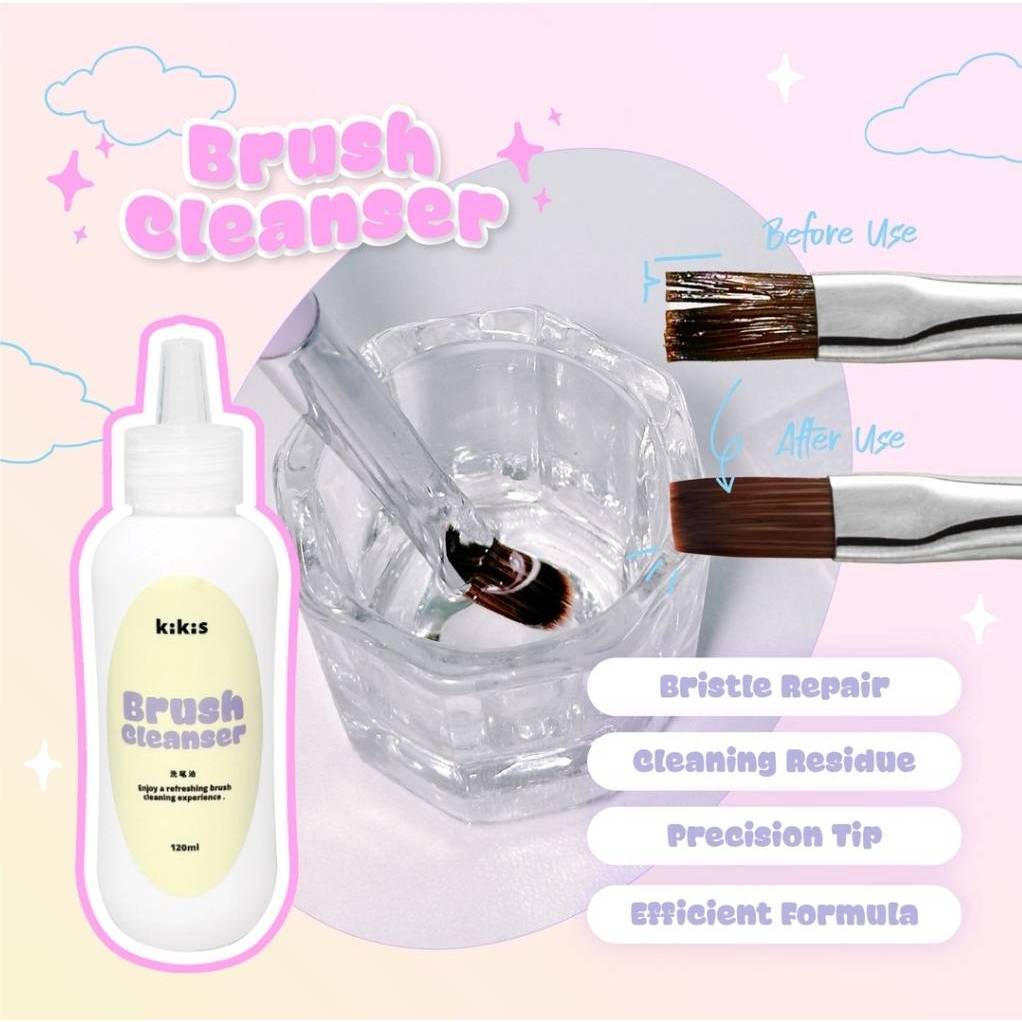 น้ำยาล้างพู่กัน Kikis Brush Cleanser 120ml. ฟื้นขนฟูให้ดีดังเดิม ของแท้นำเข้าพร้อมส่ง cleaner