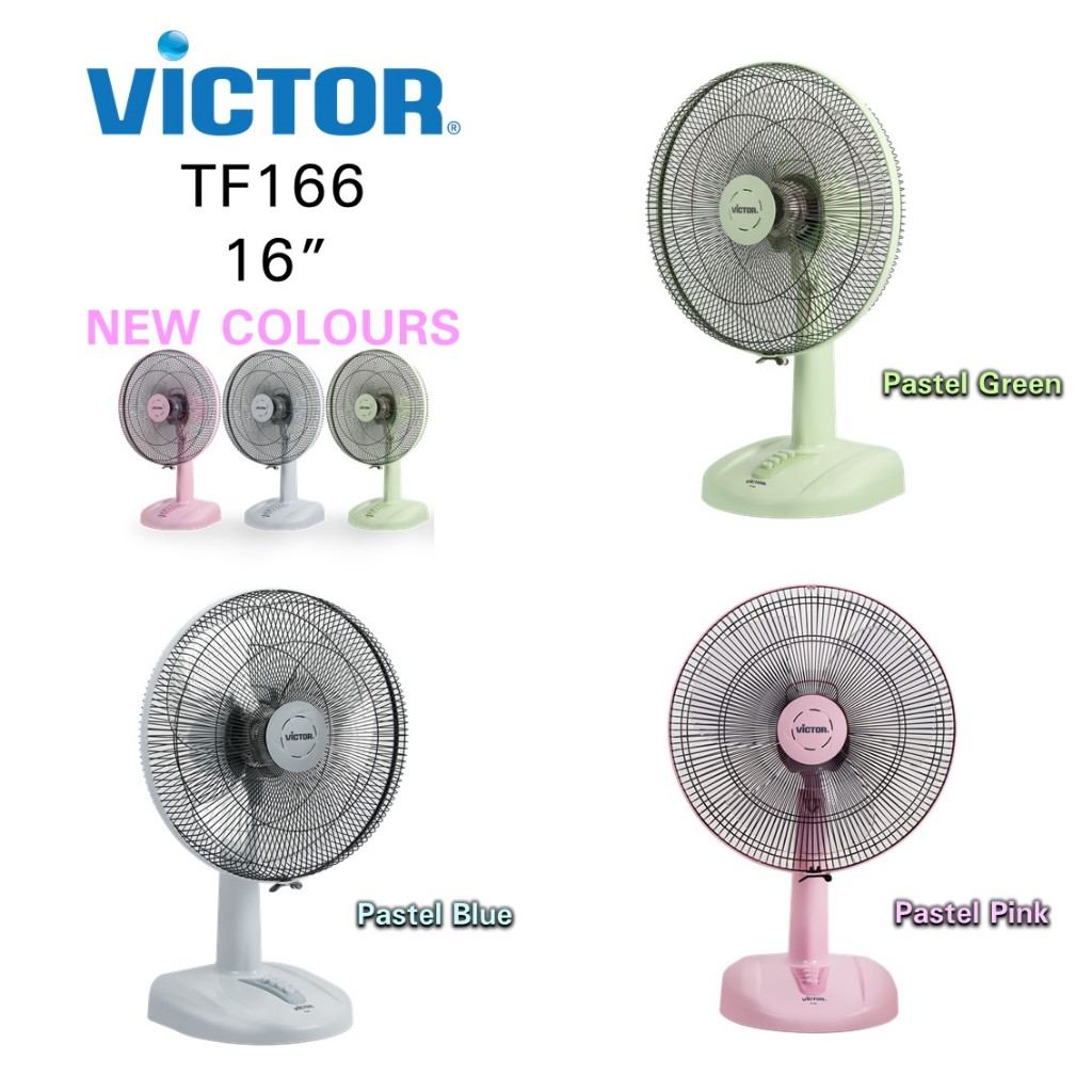 Victor พัดลม ตั้งโต๊ะ ขนาด 16 นิ้ว รุ่น TF-166 ความเร็วลม 3 ระดับ ประหยัดไฟเบอร์ 5 พัดลมตั้งพื้น รับประกันมอเตอร์ 2 ปี