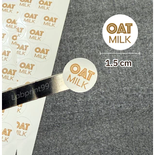 สติ๊กเกอร์ กันน้ำดวงเล็ก OAT MILK แผ่นละ 104 ดวง
