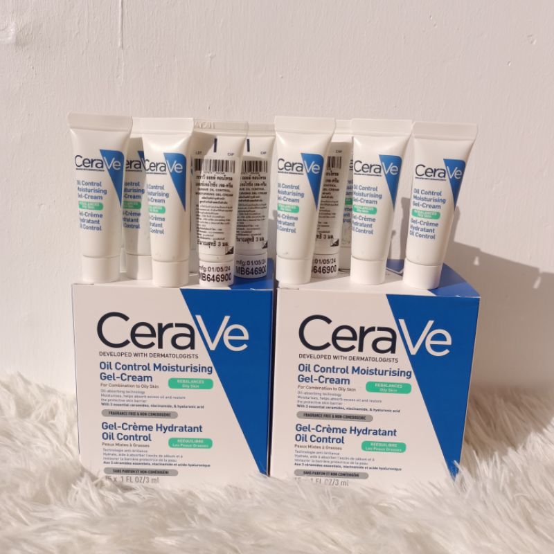 สูตรสีฟ้าCerave Oil Control Moisturising Gel-Cream สินค้าฉลากไทย ขนาด 3 มล.