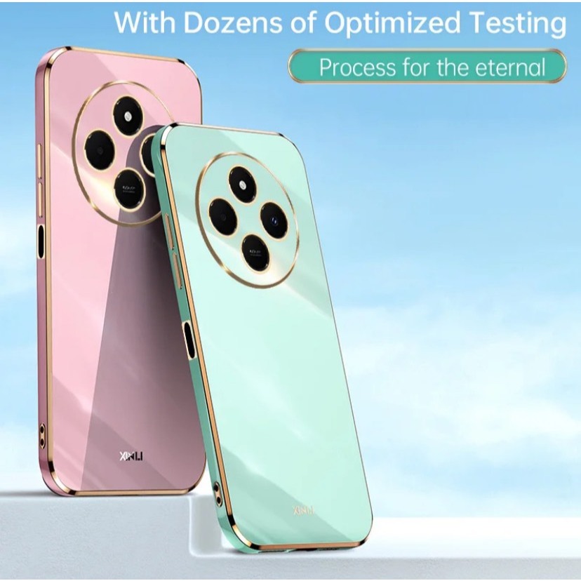 เคส Redmi14C  15C Poco C75 เคส TPU ขอบทอง แบบนิ่ม สำหรับรุ่น Xiaomi Redmi14C Poco C75 เคสฝาหลัง สีสว