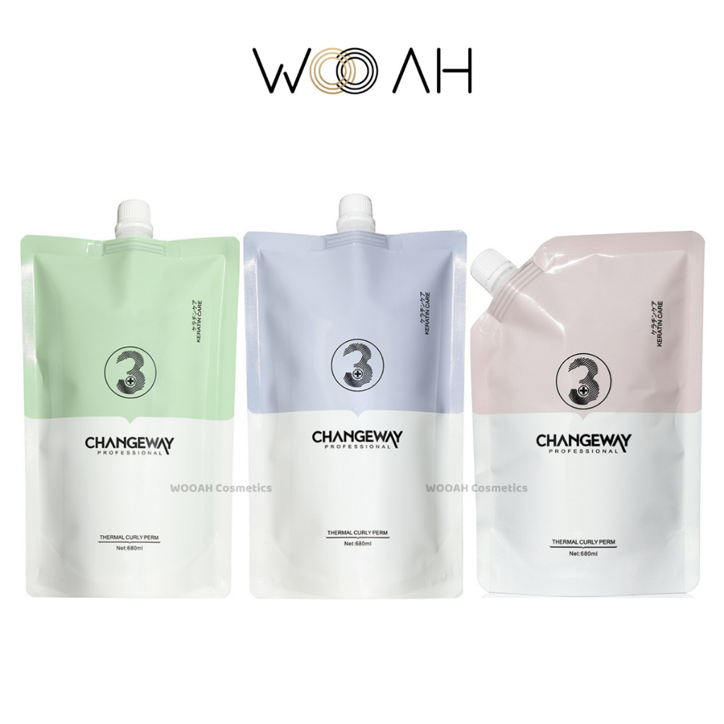 CHANGEWAY 3+ Thermal Curly Perm น้ำยาดัด/ยืดผม โกรกดัดสปาเพิร์ม ยืดโคนดัดปลาย 680ml.