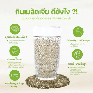 เมล็ดเจีย ออร์แกนิคแท้ 100% ไฟเบอร์สูง อิ่มนาน สุขภาพดี