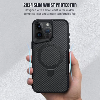 Carbon Fiber Magnetic เคสทรศัพท์ For iPhone 16 Pro Max 13 11 15 14 Plus 12 15promax 16promax 14promax เคสกันกระแทกไอโฟน