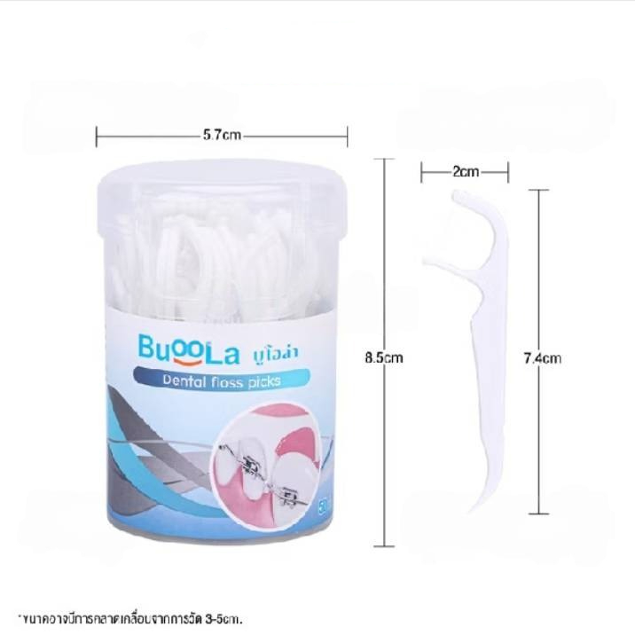 BUOOLA ไหมขัดฟันชนิดด้าม ( 1 กล่อง จะมี 50 ชิ้น )