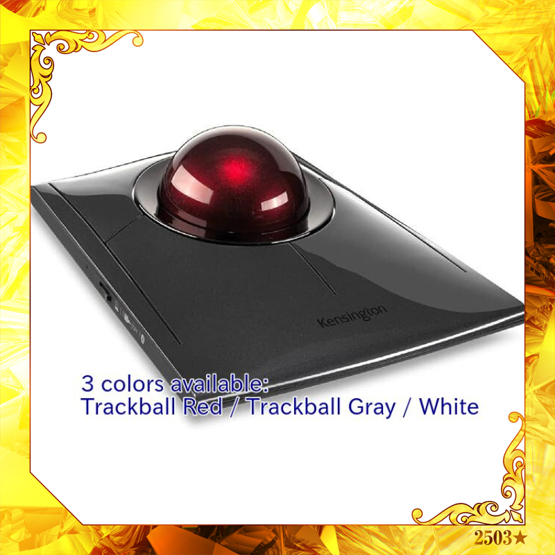 [Kensington] Slimblade Pro Wireless trackball 4-button Symmetrical design 55mmBall Red/Gray/White