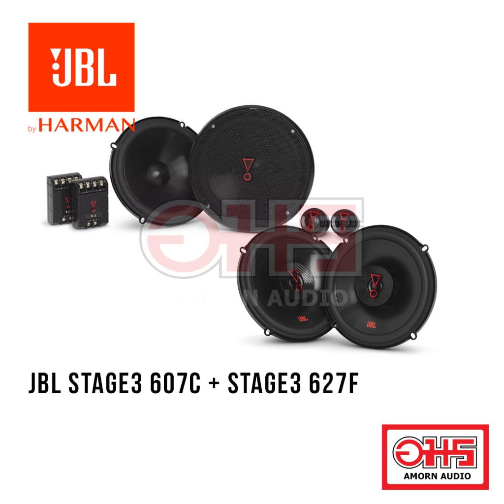 JBL SET ลำโพง รุ่น STAGE3 607C และ STAGE3 627F ลำโพงรถยนต์คู่หน้าหลัง 6.5 นิ้ว | AMORNAUDIO | อมรออด