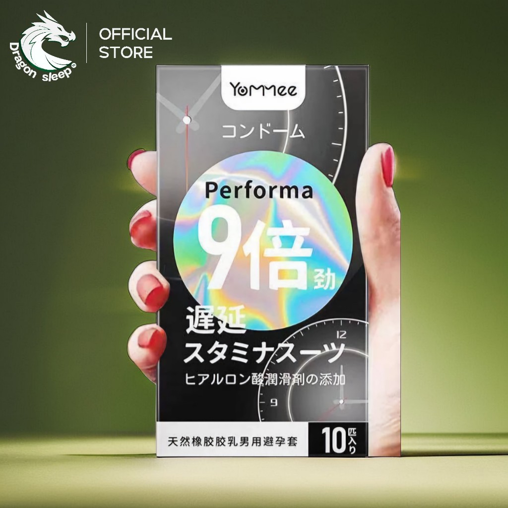 Yommee performa ถุงยางอนามัยชนิดปุ่มอึด ไซส์ 52