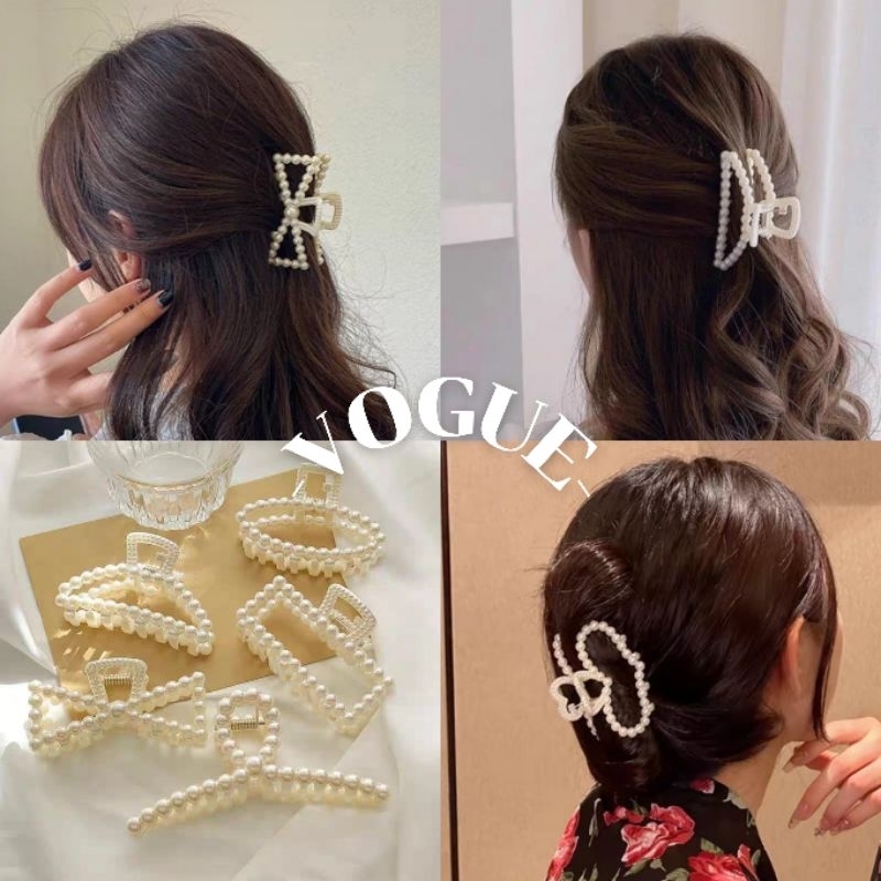 Vogue🌟พร้อมส่ง🌟 ก็บติดผมประดับไข่มุกเทียม หรหราและเรียบง่าย เครื่องประดับผม กิบติดผมไช่มุก (VO-2)