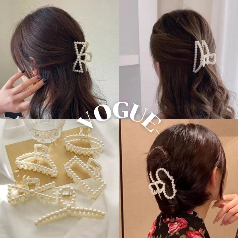 Vogue🌟พร้อมส่ง🌟 ก็บติดผมประดับไข่มุกเทียม หรหราและเรียบง่าย เครื่องประดับผม กิบติดผมไช่มุก (VO-2)