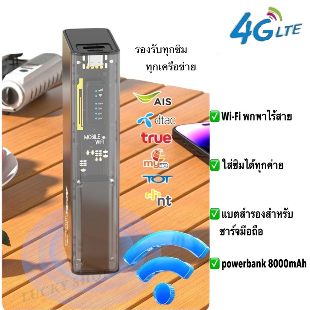ใหม่ พร้อมส่ง 4G/5G Wifi Hotspot and Powerbank 8000mAh แบบพกพา 2in1 ปล่อยไวไฟและชาร์จแบตโทรศัพท์ได้พร้อมกัน รุ่น M27