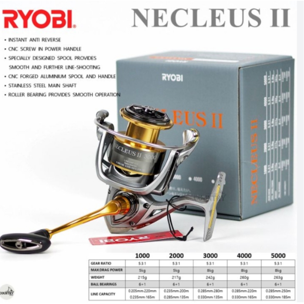 รอกตกปลา RYOBI NECLEUS II แถมฟรี! แขนคู่ ในกล่อง