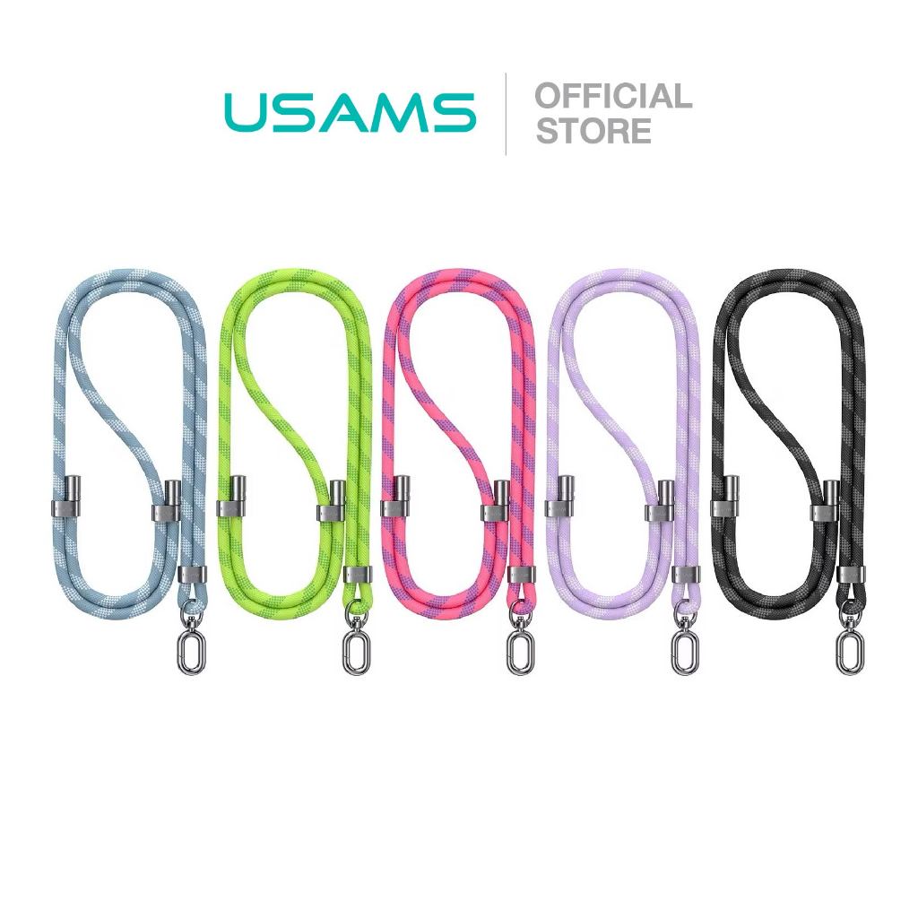 [สินค้าขายดี] USAMS ZB316 สายห้อยโทรศัพท์มือถือ สายห้อยมือถือ สายคล้องคอ Adjustable Phone Neck Lanyard Length : 160CM