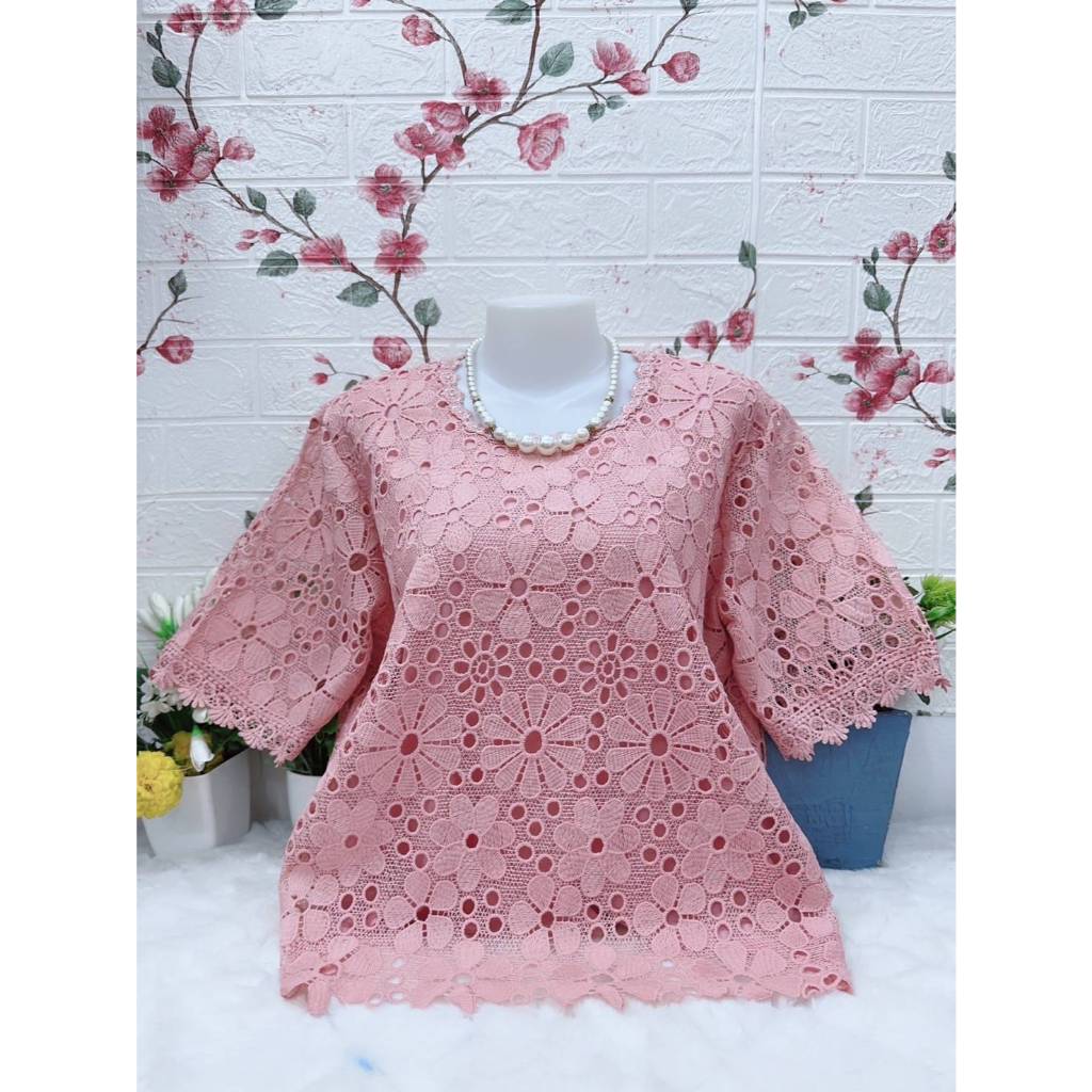 เสื้อลูกไม้คนแก่ใส่งานบุญ รอบอก38-42/44-46นิ้ว ฟรีไซส์ เสื้อลูกไม้ เสื้อคนแก่ เสื้อลูกไม้สวยๆ