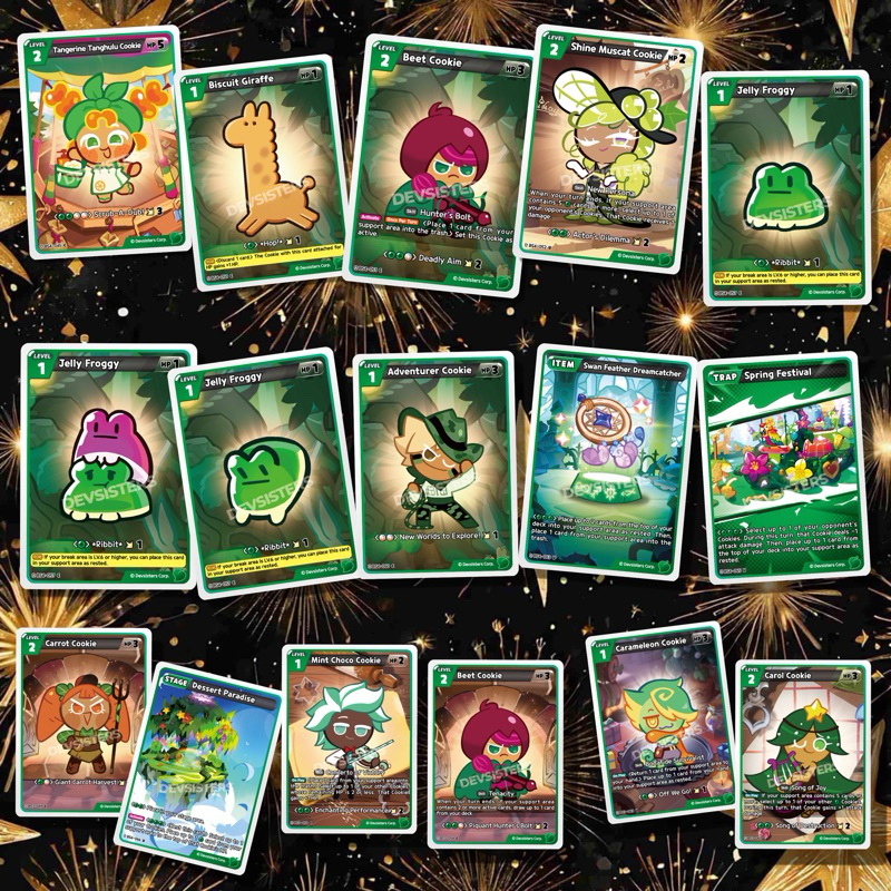 CookieRun ชุด Bs3-Bs4 ระดับ C,U สีเขียว ( Eng Ver. )