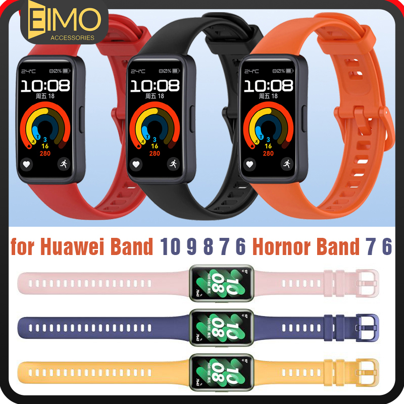 สายนาฬิกากีฬาซิลิโคน Huawei Band 10 9 8 7 6 / 6 Pro Honor Band 6 7 Smart Watch Huawei Band 7 6