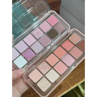 M473 พาเลทอายแชโดว์ เนื้อแมตต์ กลิตเตอร์ ชิมเมอร์ สีชมพูธรรมชาติ ติดทนนาน 12 สี