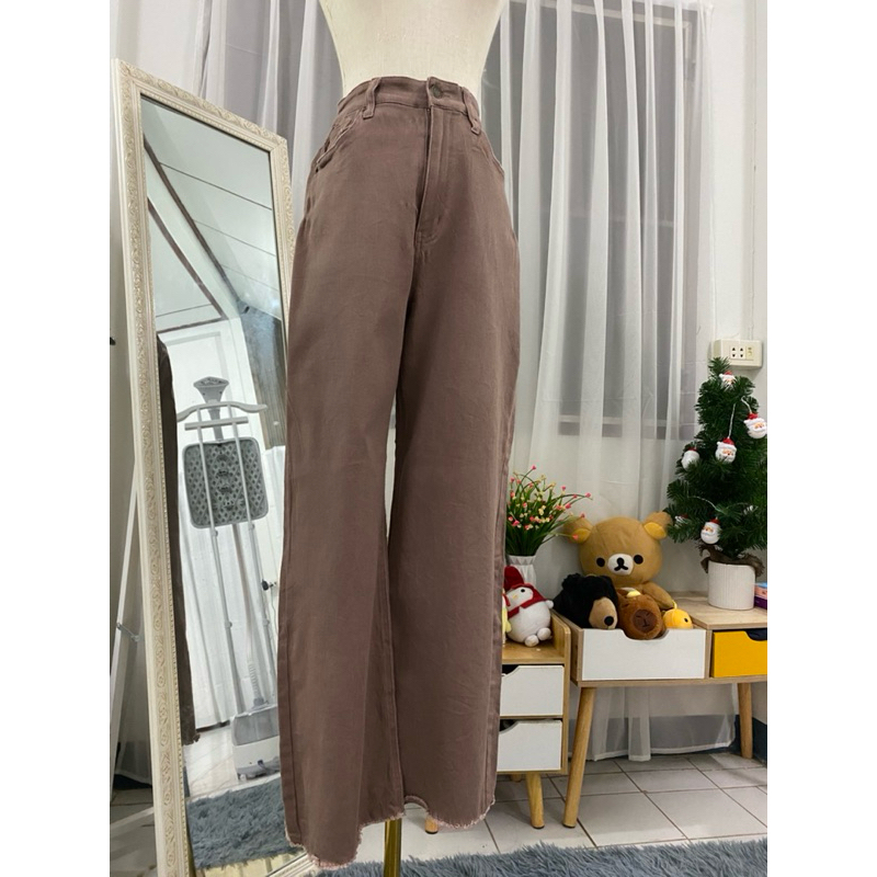 กางเกงยีนส์ ทรงบอย แบรนด์GRL เอว25-26