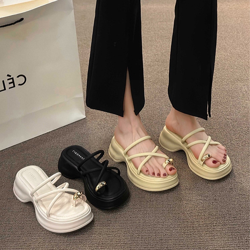 Lateye เข้าใหม่  รองเท้าแตะแฟชั่นแบบสวมผู้หญิง  เป็นงานเสริมส้นสูง 2 นิ้ว  นิ่ม ใส่สบาย ราคาปัง สั่งมาเล้ยพร้อมส่งมากก