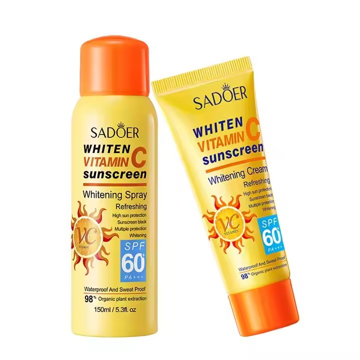 กันแดด Sadoer SPF60+ PA+++ [40ml.] [1หลอด] กันแดดหน้า โลชั่นกันแดดสำหรับผิวหน้า วิตามินซี ป้องกันแดด