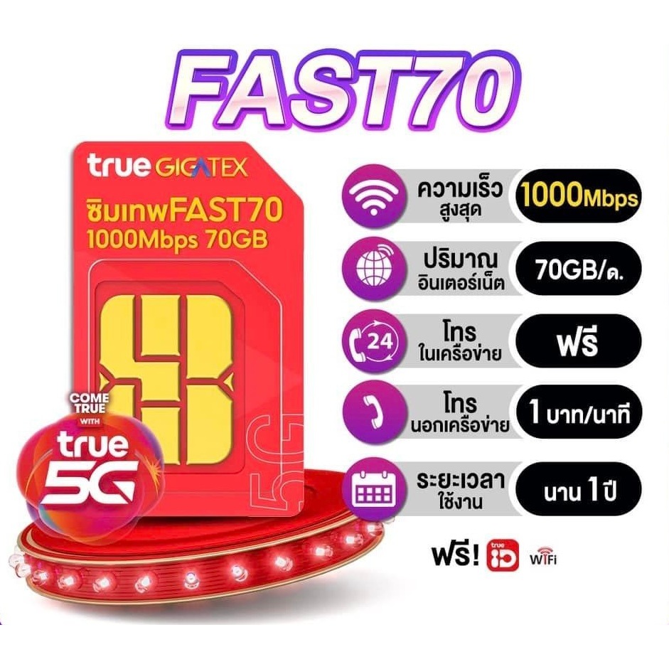 เลือกเบอร์ได้(1)!! ซิมเทพซิมFast 70!! เบอร์สวย เบอร์ดี เบอร์จำง่าย เบอร์มงคล!!
