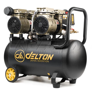 DELTON ปั๊มลมออยล์ฟรี 50 ลิตร 1,700W มอเตอร์คู่ ถังลม ไม่ใช้น้ำมัน เร็ว แรง เสียงเงียบ Air Compressor 50L รุ่น XCT-50L