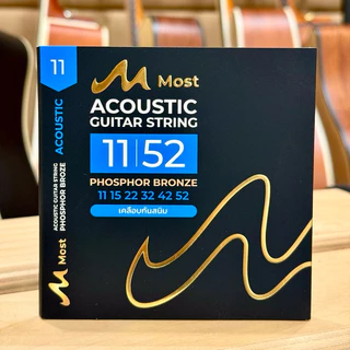 สายกีต้าร์โปร่ง Most สายเคลือบกันสนิมเกรดดี กันสนิมยาวนานกว่า 6เดือน สายลื่นมือ นุ่มนิ้ว ให้เสียงนุ่มนวล รับประกันของแท้