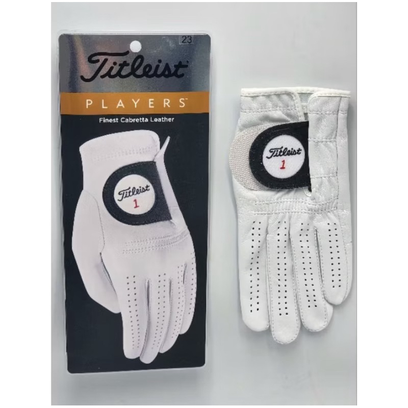 ของแท้ ถุงมือ titleist รุ่น Players หนังแท้  บางพิเศษ ขนาด21 สำหรับผู้หญิงcabretta leather golf glov