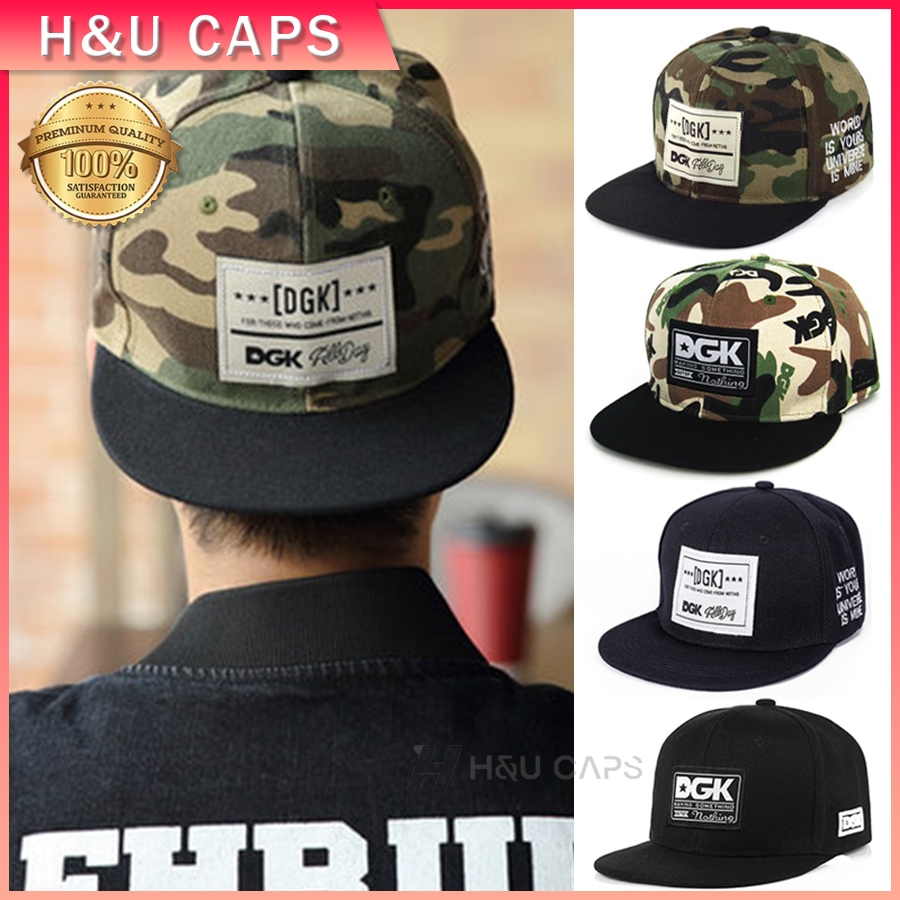 หมวกฮิปฮอป แฟชั่น DGK ปักลายตัวอักษร หมวกเบสบอล สไตล์พราง คุณภาพสูง ย้อนยุค กลางแจ้ง กีฬา หมวกกันแดด