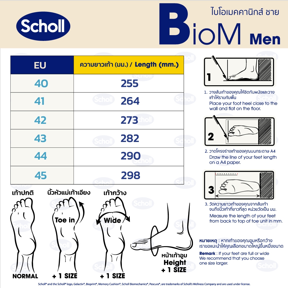 Scholl รองเท้าสกอลล์-ไบโอ ดอนนี่ เมน Biom Donny II รองเท้าแตะคีบ ผู้ชาย รองเท้าสุขภาพ นวัตกรรม Biomechanics รองรับอุ้งเท