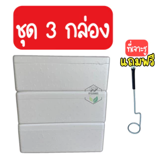 กล่อง 4 ใบ + ฟรีที่เจาะ กล่องโฟมปลูกผักไฮโดรโปนิกส์ชุด 4 ใบ ฟรีที่เจาะรู (สามารถออกใบกำกับภาษีได้)