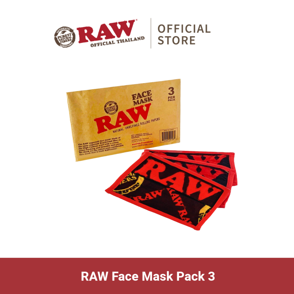 หน้ากากอนามัย RAW Face Mask Pack 3 หน้ากากผ้า แพ็ค 3 ชิ้น คุณภาพดีจาก Raw Thailand