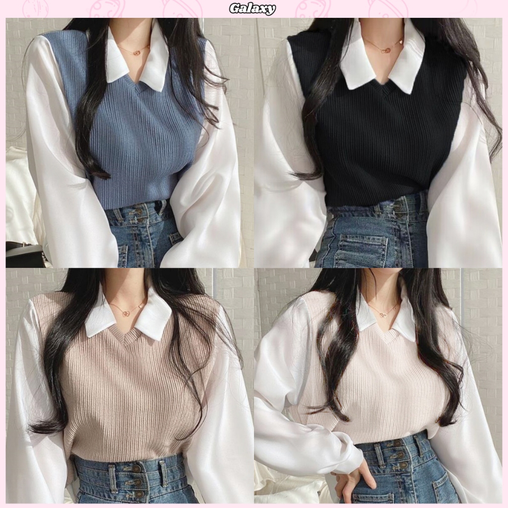 เสื้อยืดผู้หญิง เสื้อยืดโปโล สไตล์เกาหลี ทรงคิวท์ๆ ทรงสวย เข้ากับทุกสไตส์ #020091