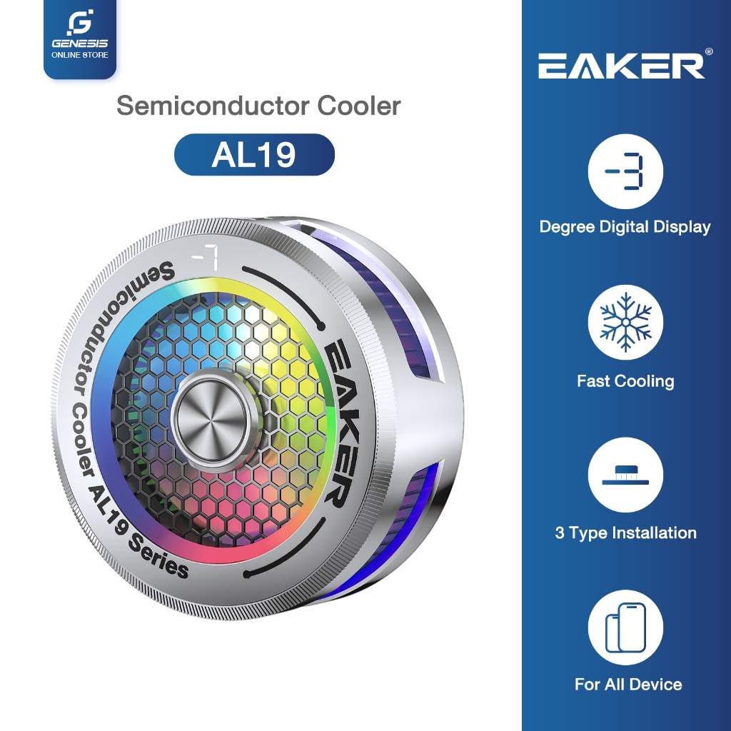 EAKER Cooling Fan AL19 Ultra-Cool to the Point of Freezing! Extends Battery Life, No Overheating
