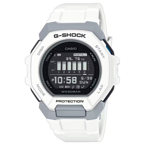 G-Shock นาฬิกาข้อมือผู้ชาย สายเรซิ่น สีขาว รุ่น GBD-300,GBD-300-7D