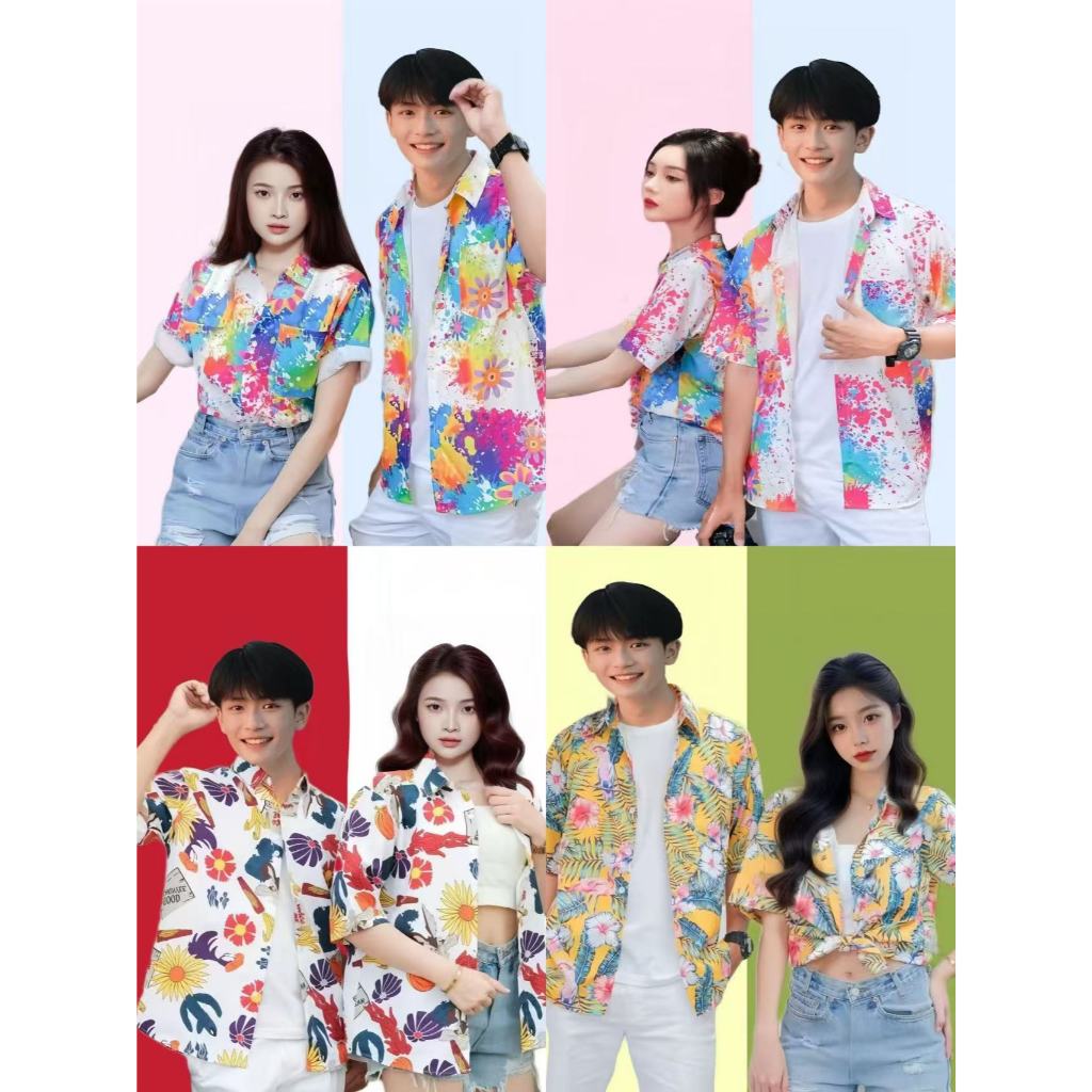 🔥NEW🔥Jwan shopเสื้อเชิ้ตฮาวายแขนสั้นสไตล์เกาหลี เสื้อใส่ได้ทั้งชาย-หญิง2025 Hawaii