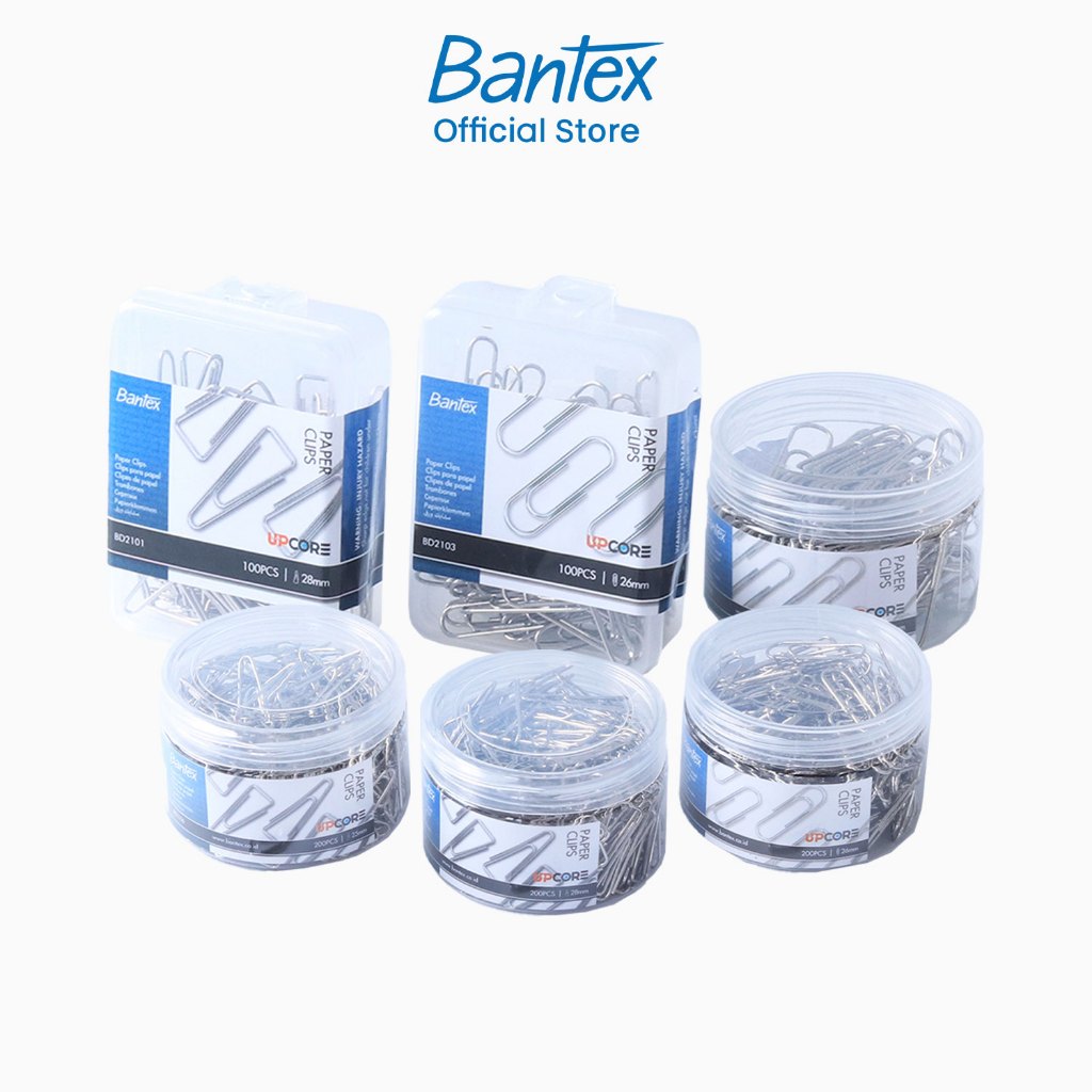 Bantex  คลิปหนีบกระดาษ ลวดเสียบกระดาษ 60/100/200ชิ้น ขนาดมาตรฐาน แข็งแรง ใช้งานง่าย Paper Clips