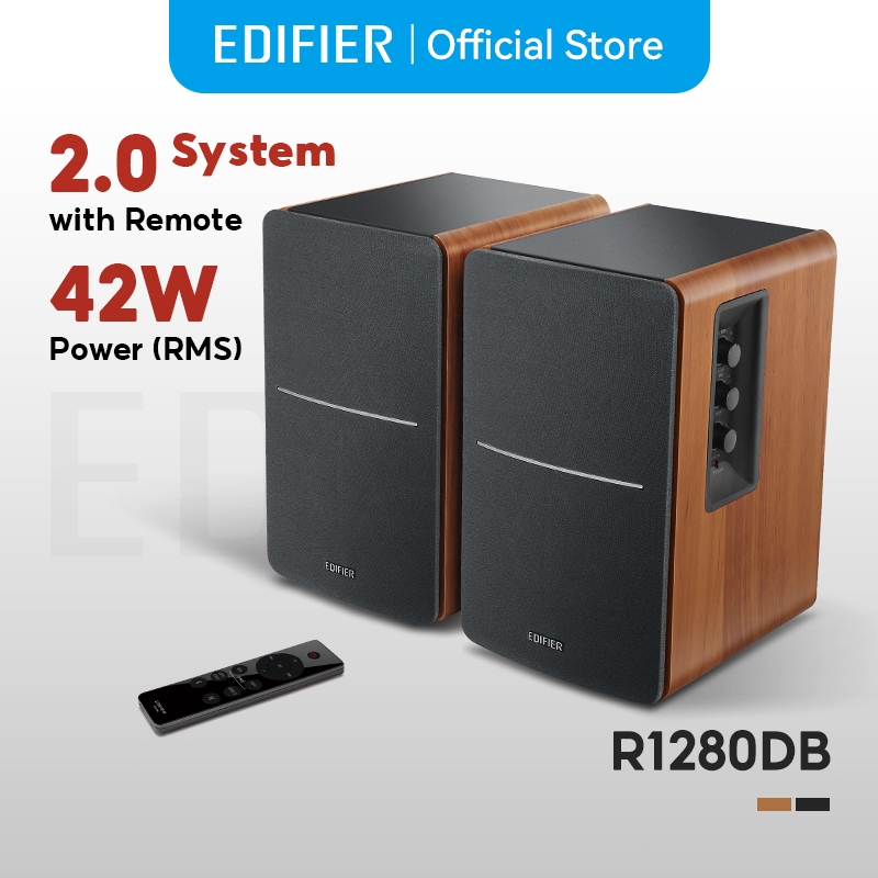 Edifier R1280DB ลำโพงบลูทูธ พร้อมระบบ V5.1, 42W RMS, ออปติคัล, โคแอกเชียล, RCA คู่
